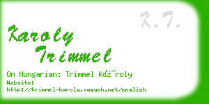 karoly trimmel business card